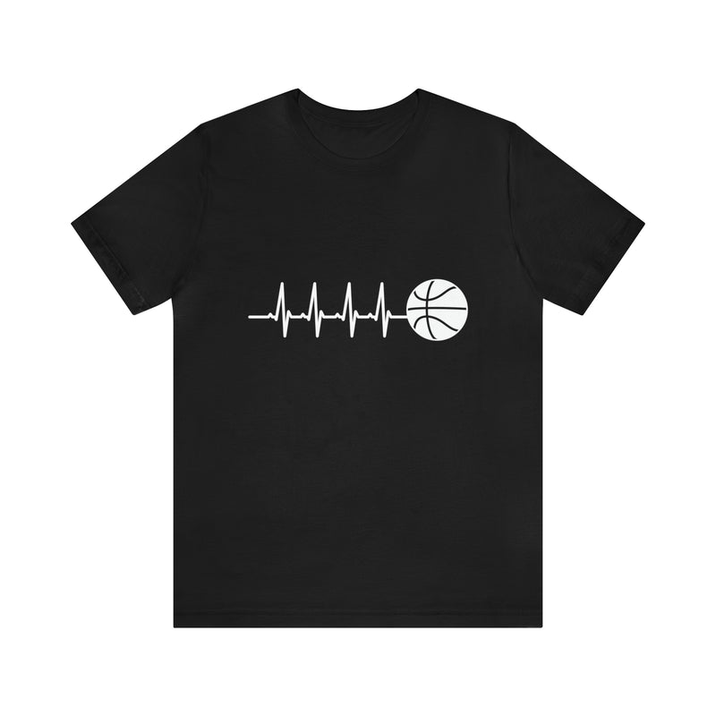 Basketball Pulse Short-Sleeve Tee - Funny & Fan T-Shirt for Basketball Lovers - Soft & Comfortable - Made in the USA