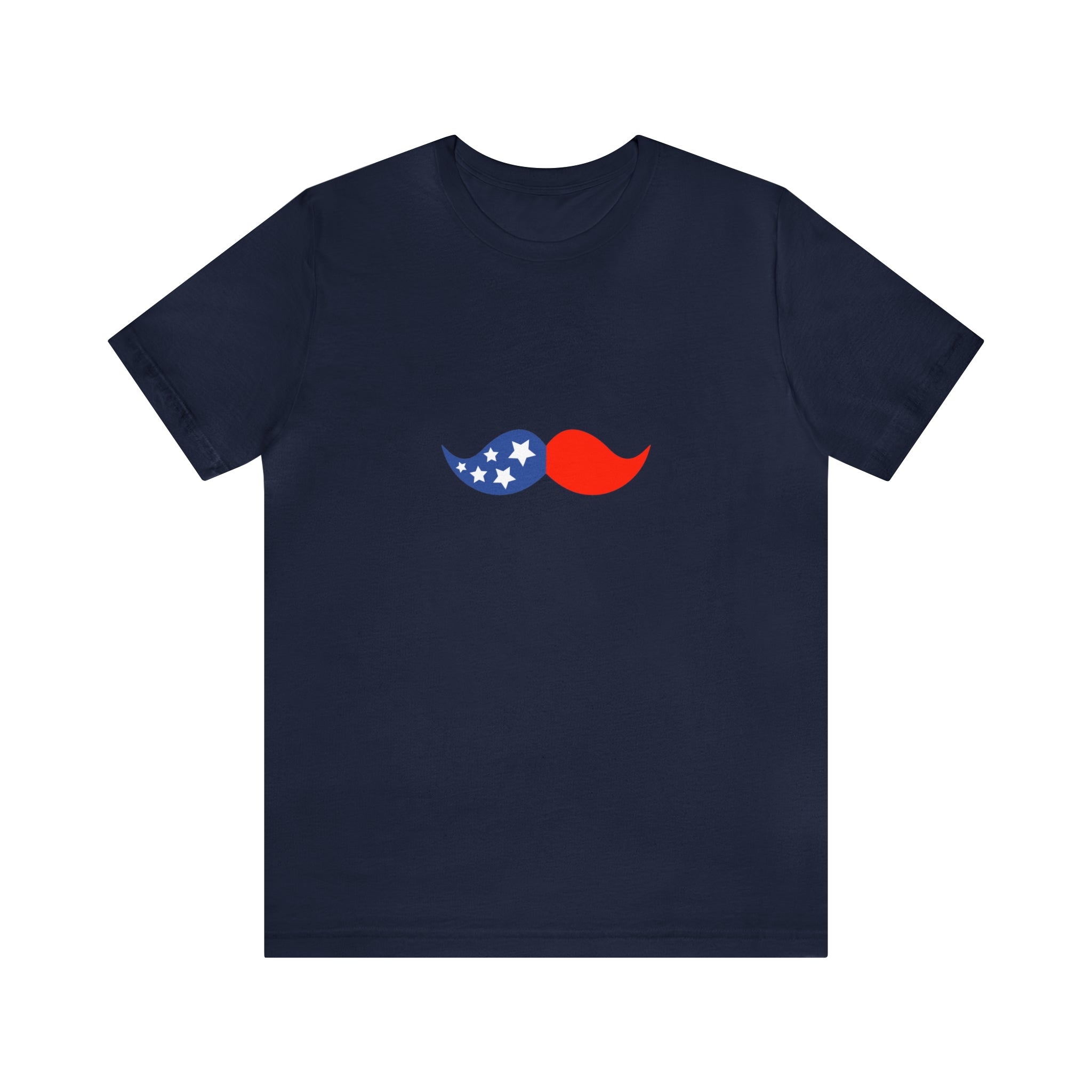 4th of July Mustache Jersey Short Sleeve Tee - Soft & Comfortable - Patriotic Clothing - Made in the USA