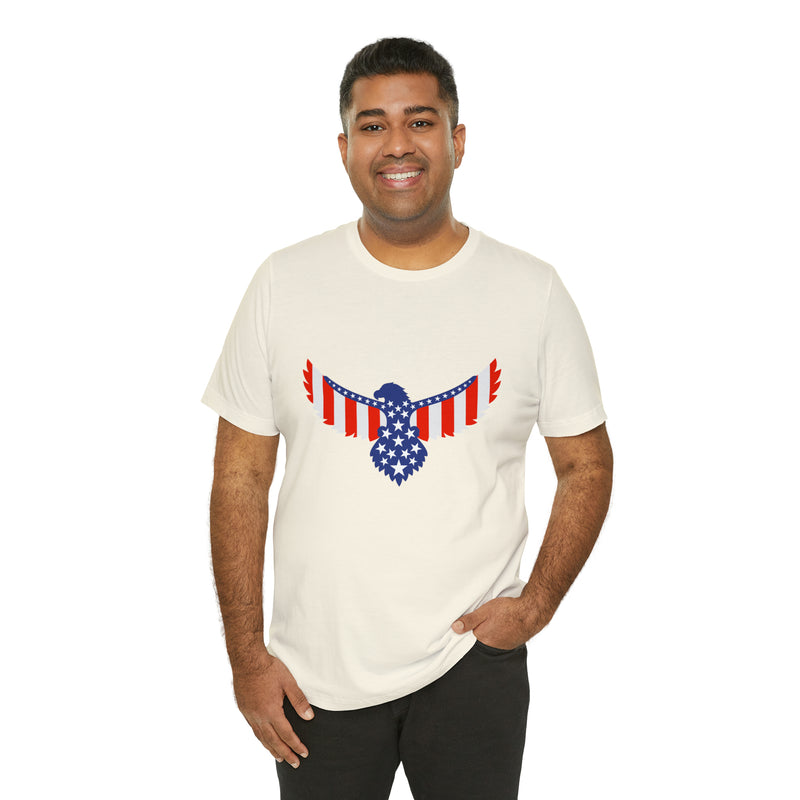 American Flag Eagle Short Sleeve Tee - Soft & Comfortable - Patriotic Clothing - Made in the USA