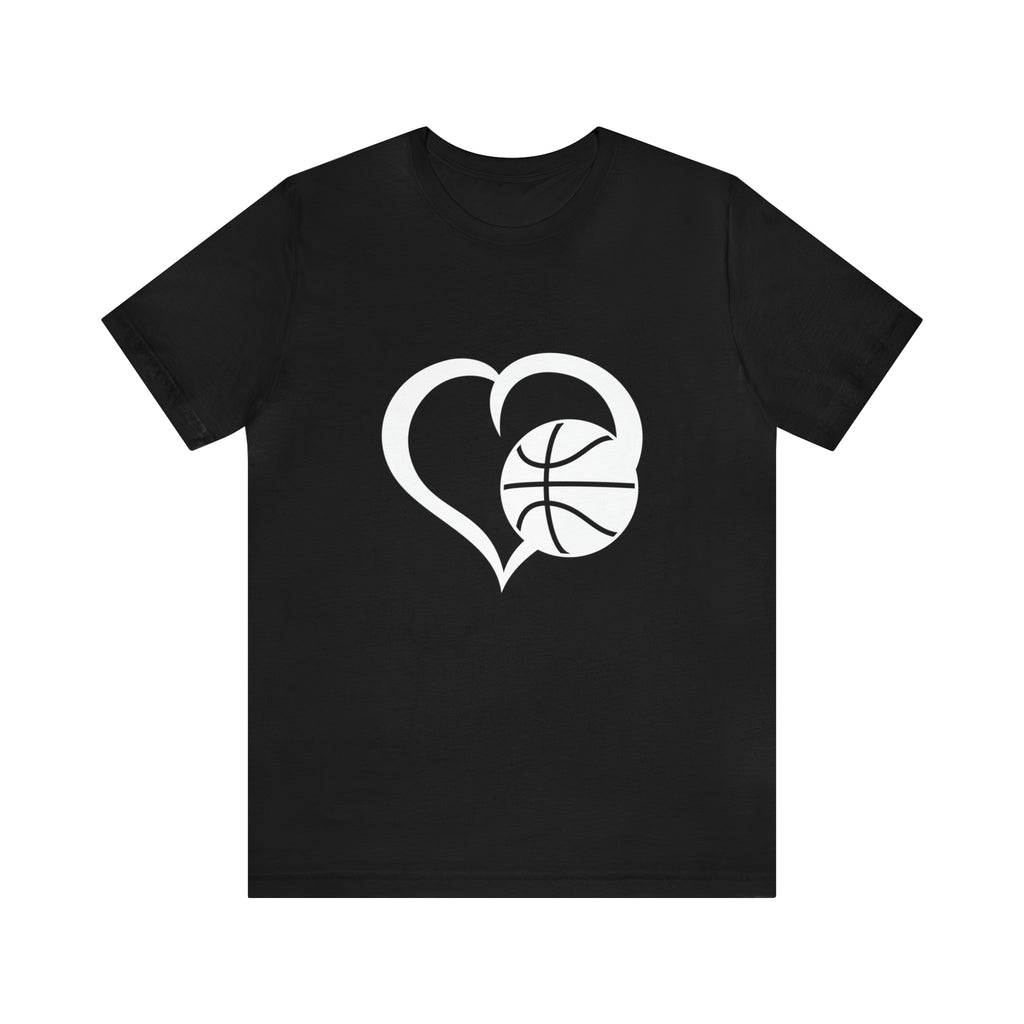 Basketball Heart Short-Sleeve Tee - Cute & Stylish T-Shirt for Basketball Lovers - Soft & Comfortable