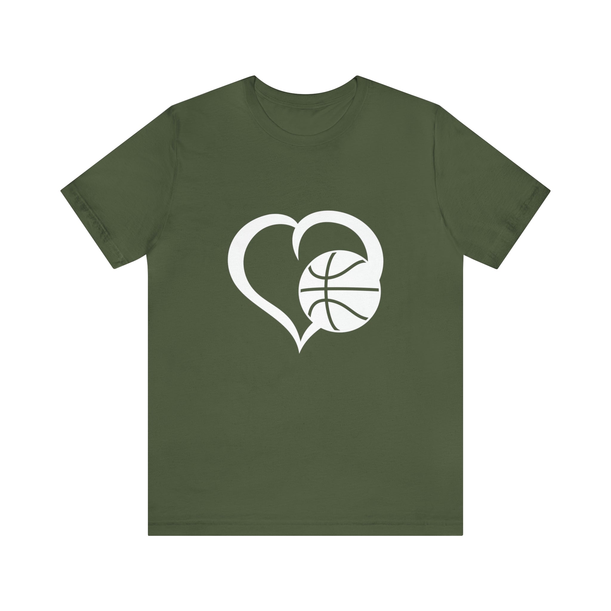Basketball Heart Short-Sleeve Tee - Cute & Stylish T-Shirt for Basketball Lovers - Soft & Comfortable