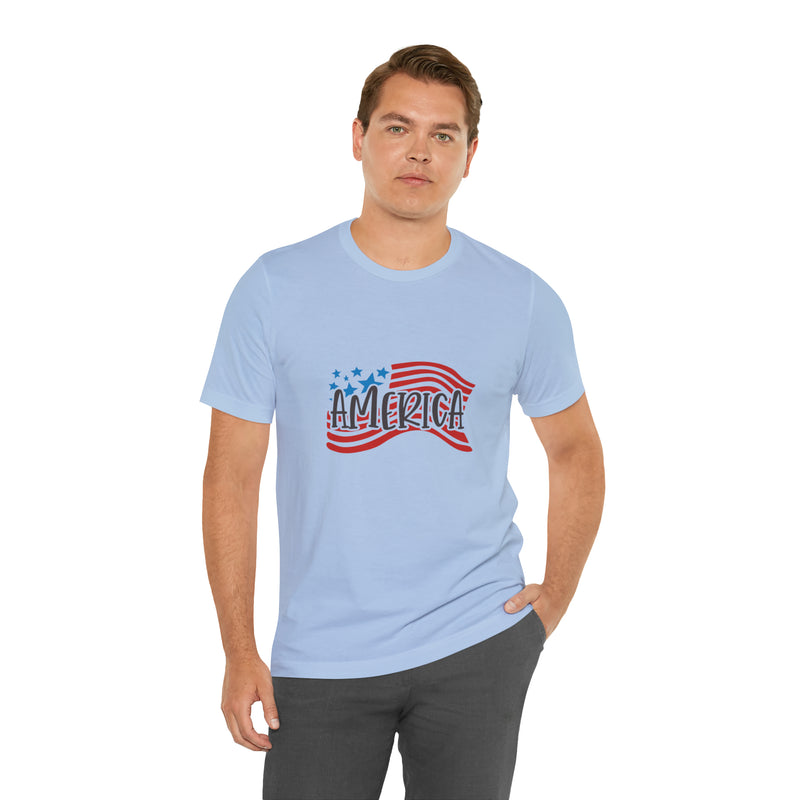 America Short Sleeve Tee - Soft & Comfortable - Patriotic Clothing - Made in the USA