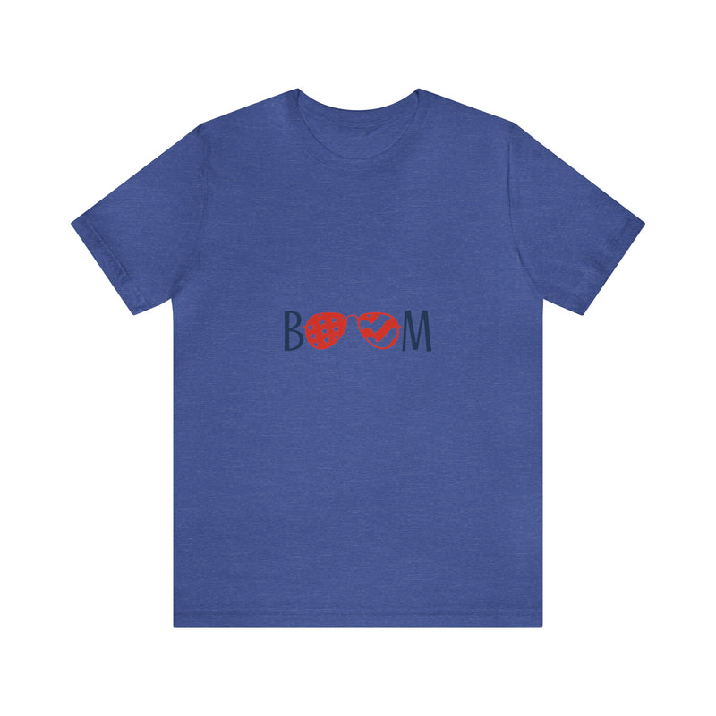 4th of July BOOM Sunglasses Unisex Jersey Short Sleeve Tee - Patriotic Clothing - Made in the USA