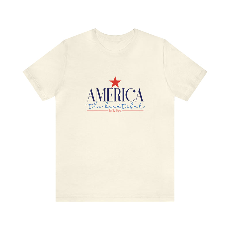 America the Beautiful Short Sleeve Tee - Soft & Comfortable - Patriotic Clothing - Made in the USA