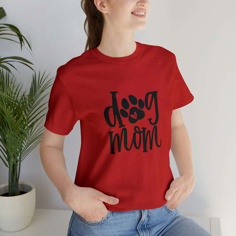 Dog Mom Heart Unisex Jersey Short-Sleeve Tee - Funny & Cute T-Shirt for Women & Men - Soft & Comfortable - Made in the USA