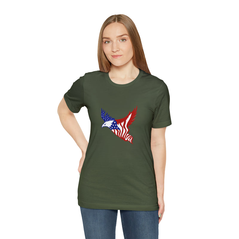 American Eagle Flag Short Sleeve Tee - Soft & Comfortable - Patriotic Clothing - Made in the USA