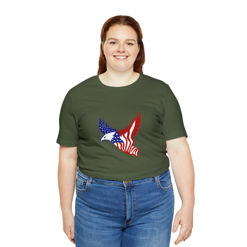 American Eagle Flag Short Sleeve Tee - Soft & Comfortable - Patriotic Clothing - Made in the USA