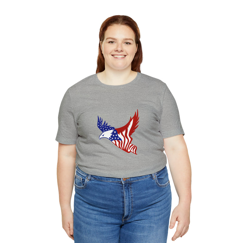 American Eagle Flag Short Sleeve Tee - Soft & Comfortable - Patriotic Clothing - Made in the USA