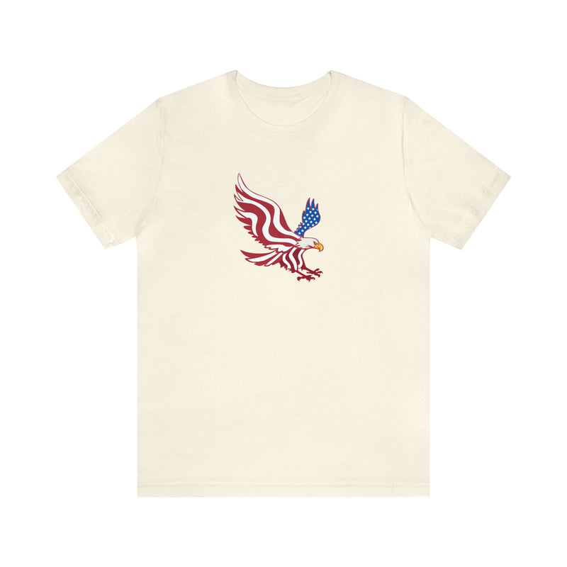 American Flag Bald Eagle Short Sleeve Tee - Soft & Comfortable - Patriotic Clothing - Made in the USA