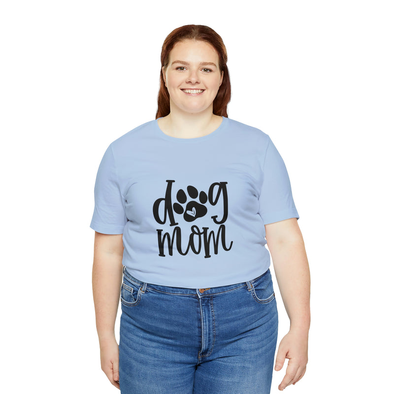 Dog Mom Heart Unisex Jersey Short-Sleeve Tee - Funny & Cute T-Shirt for Women & Men - Soft & Comfortable - Made in the USA