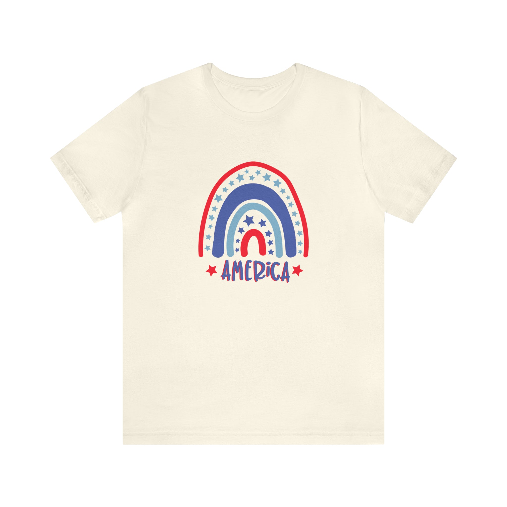 America Rainbow Short Sleeve Tee - Soft & Comfortable - Patriotic Clothing - Made in the USA