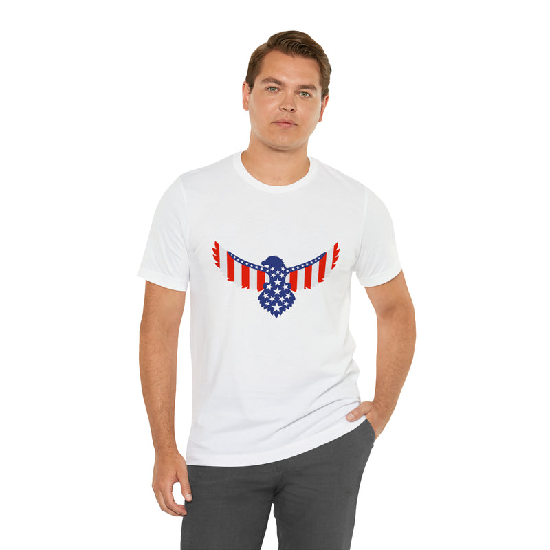 American Flag Eagle Short Sleeve Tee - Soft & Comfortable - Patriotic Clothing - Made in the USA