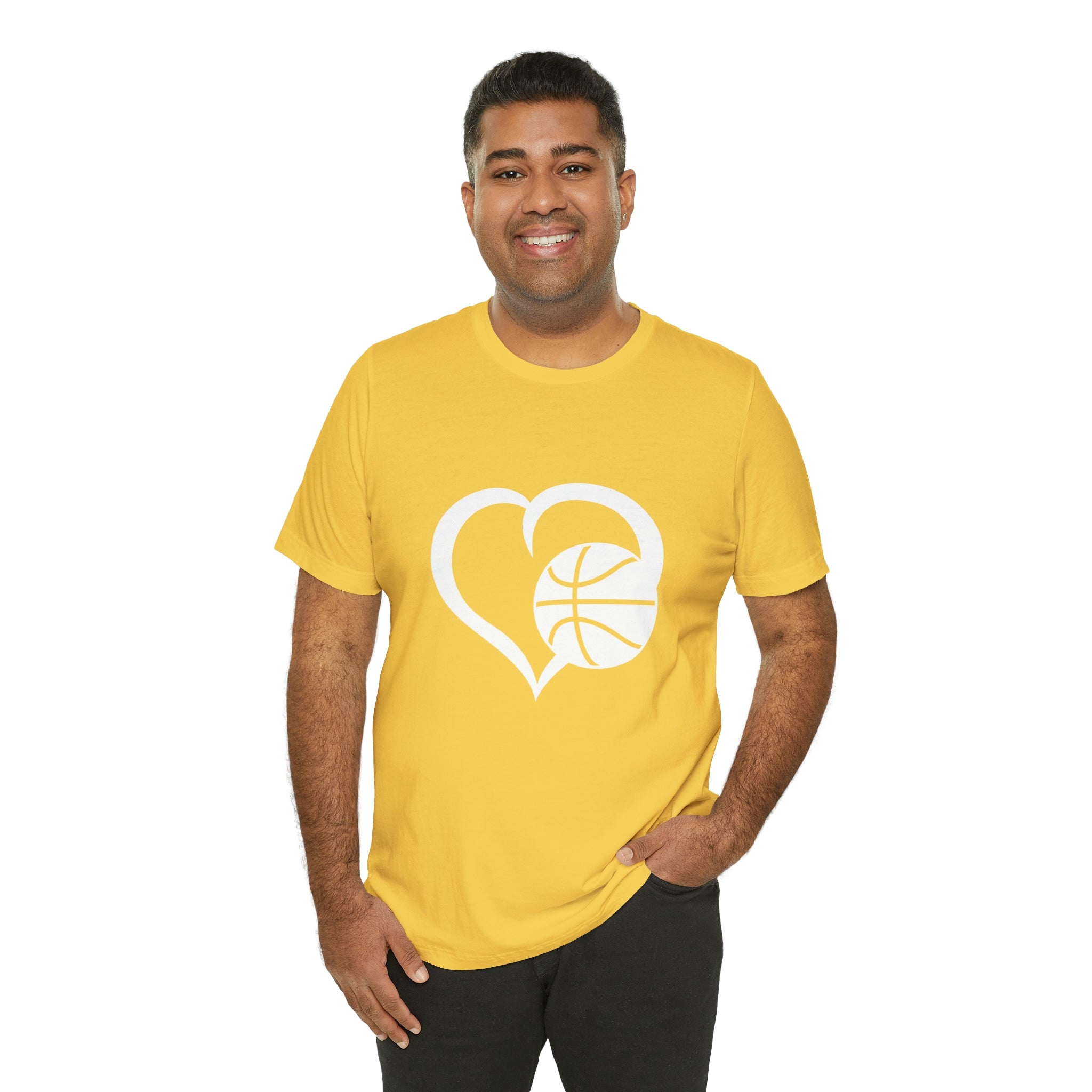 Basketball Heart Short-Sleeve Tee - Cute & Stylish T-Shirt for Basketball Lovers - Soft & Comfortable