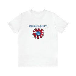 Seeds of Liberty Patriotic Sunflower Jersey Short Sleeve Tee - Soft & Comfortable - Patriotic Clothing - Made in the USA