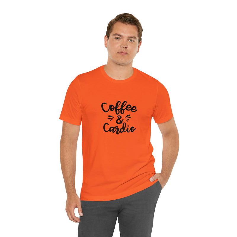 Coffee & Cardio Unisex Jersey Short-Sleeve Tee - Funny & Motivational T-Shirt for Coffee Lovers & Fitness Enthusiasts - Soft & Comfortable - Made in the USA