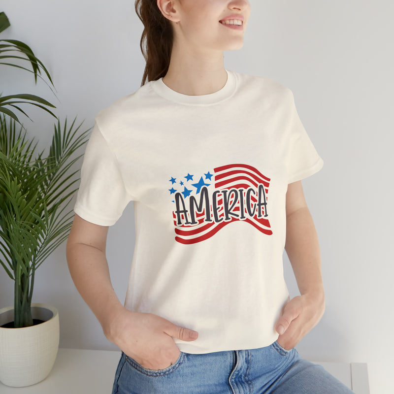 America Short Sleeve Tee - Soft & Comfortable - Patriotic Clothing - Made in the USA