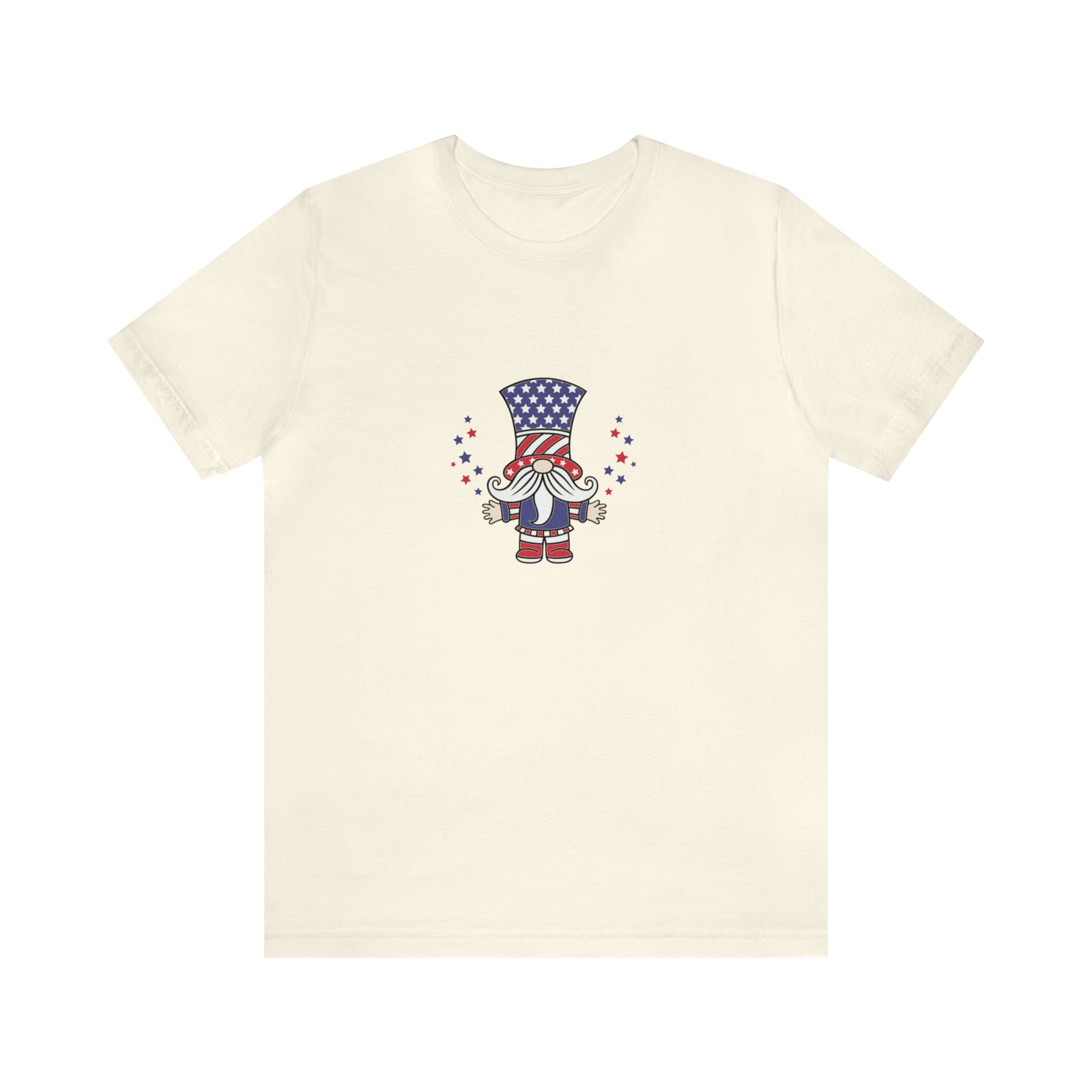 4th of July Patriotic Gnome Jersey Short Sleeve Tee - Soft & Comfortable - Made in the USA