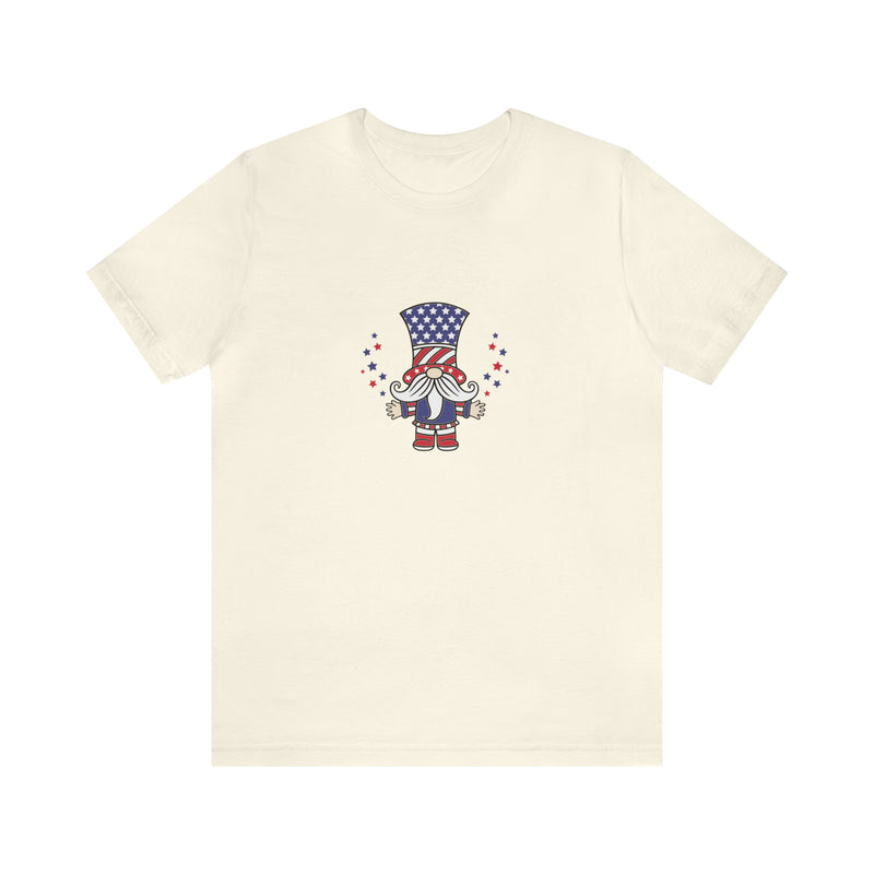 4th of July Patriotic Gnome Jersey Short Sleeve Tee - Soft & Comfortable - Made in the USA