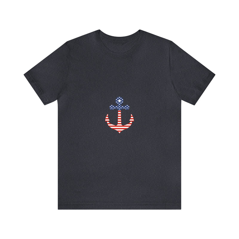 American Flag Anchor Short Sleeve Tee - Patriotic Clothing - Made in the USA