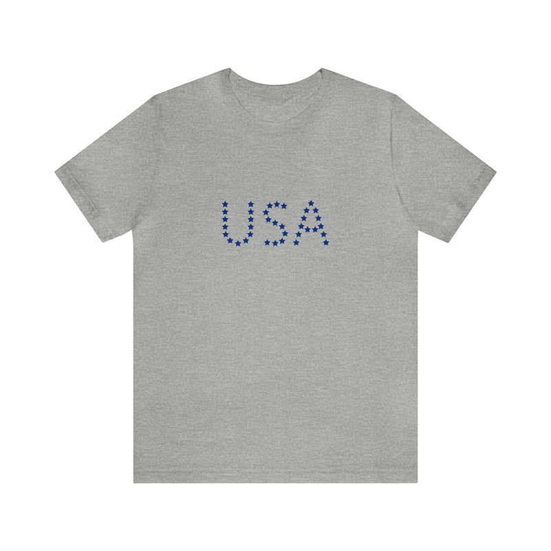 Blue USA Stars Short Sleeve Tee - Patriotic Clothing - Made in the USA