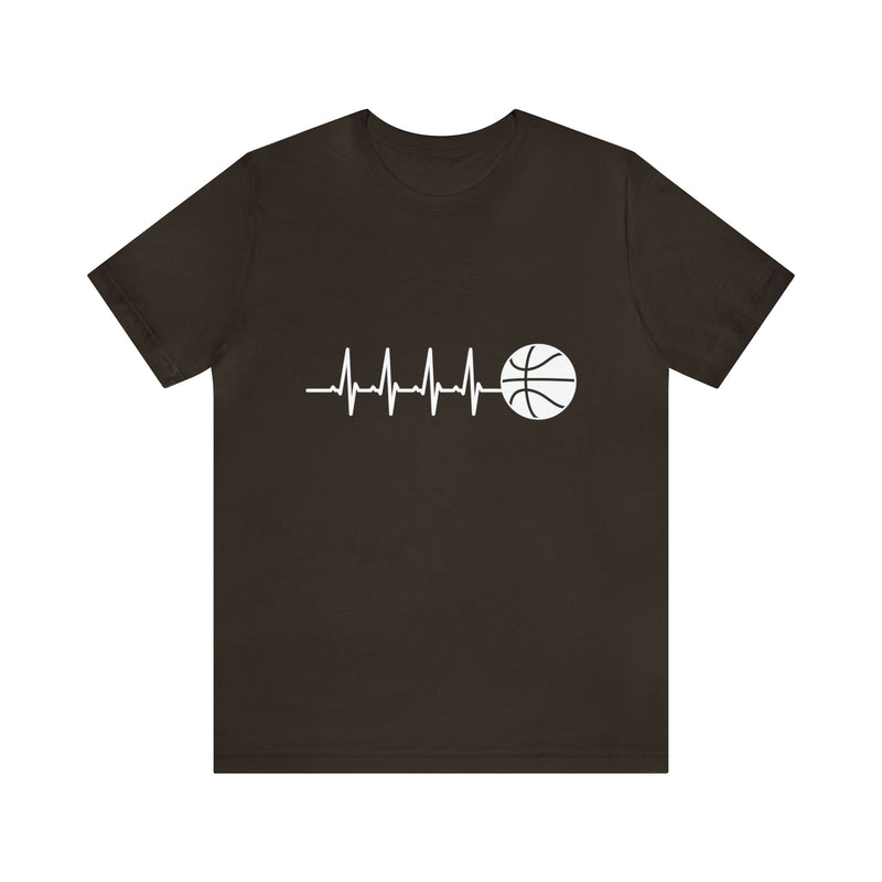 Basketball Pulse Short-Sleeve Tee - Funny & Fan T-Shirt for Basketball Lovers - Soft & Comfortable - Made in the USA