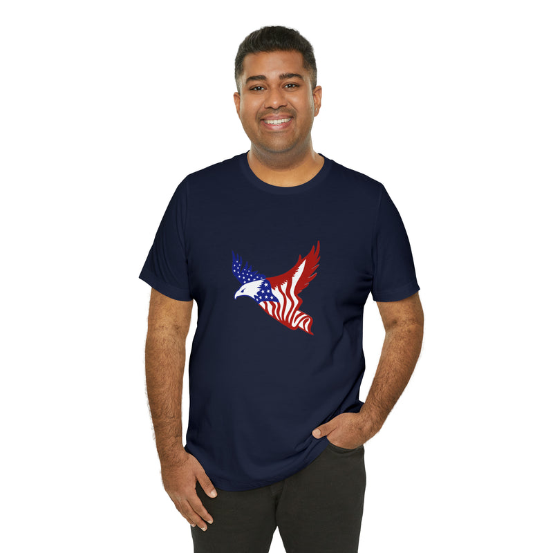 American Eagle Flag Short Sleeve Tee - Soft & Comfortable - Patriotic Clothing - Made in the USA