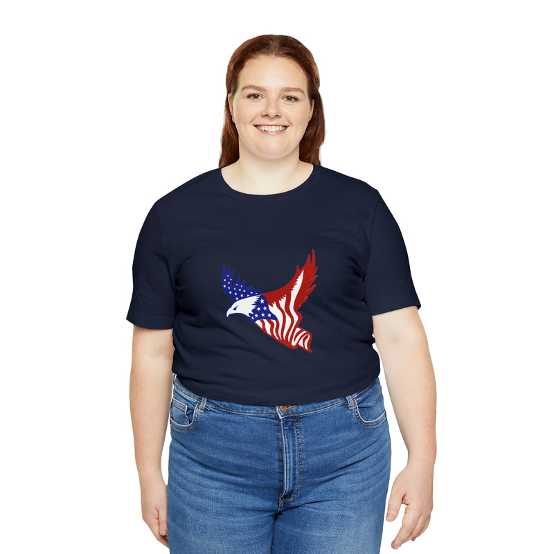 American Eagle Flag Short Sleeve Tee - Soft & Comfortable - Patriotic Clothing - Made in the USA