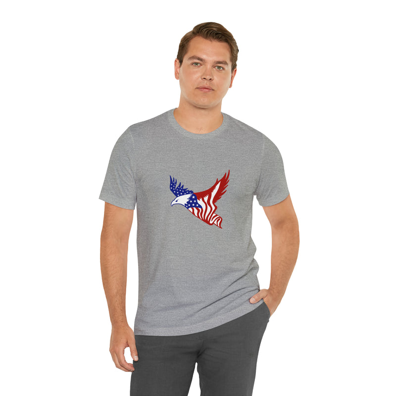 American Eagle Flag Short Sleeve Tee - Soft & Comfortable - Patriotic Clothing - Made in the USA