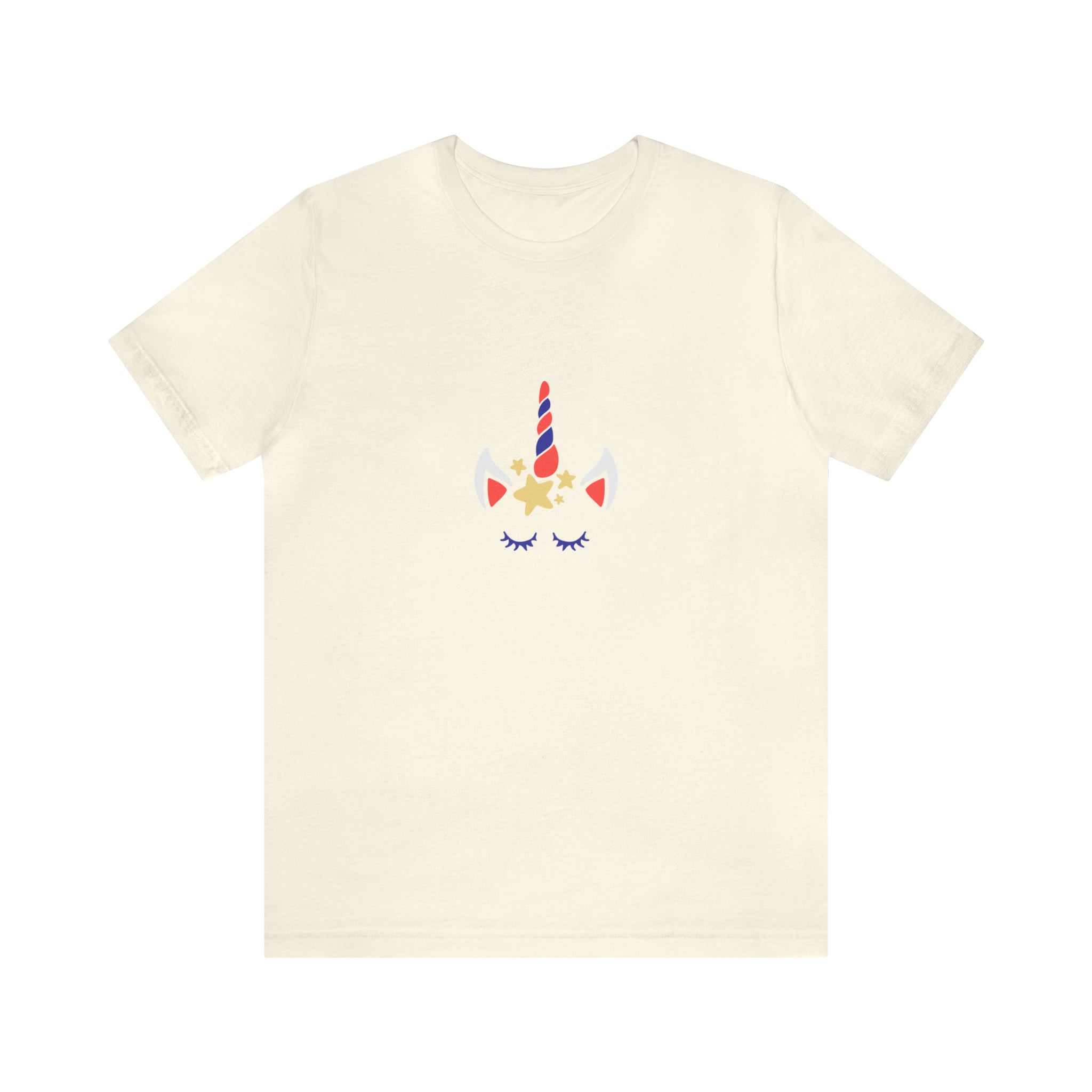 4th of July Unicorn with Stars Jersey Short Sleeve Tee - Soft & Comfortable - Patriotic Clothing - Made in the USA