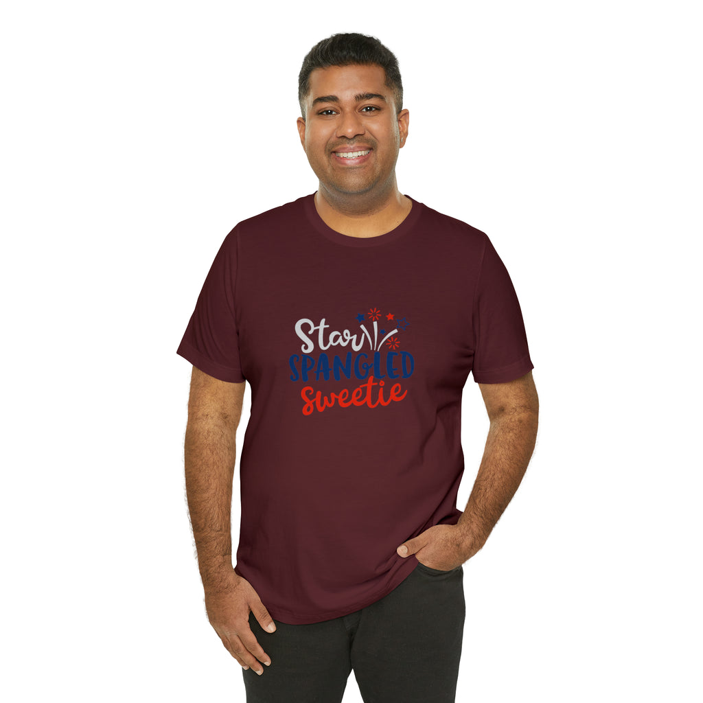 Star-Spangled Sweetie Jersey Short Sleeve Tee - Patriotic Clothing - Made in the USA