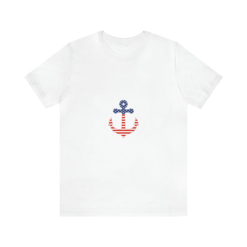 American Flag Anchor Short Sleeve Tee - Patriotic Clothing - Made in the USA