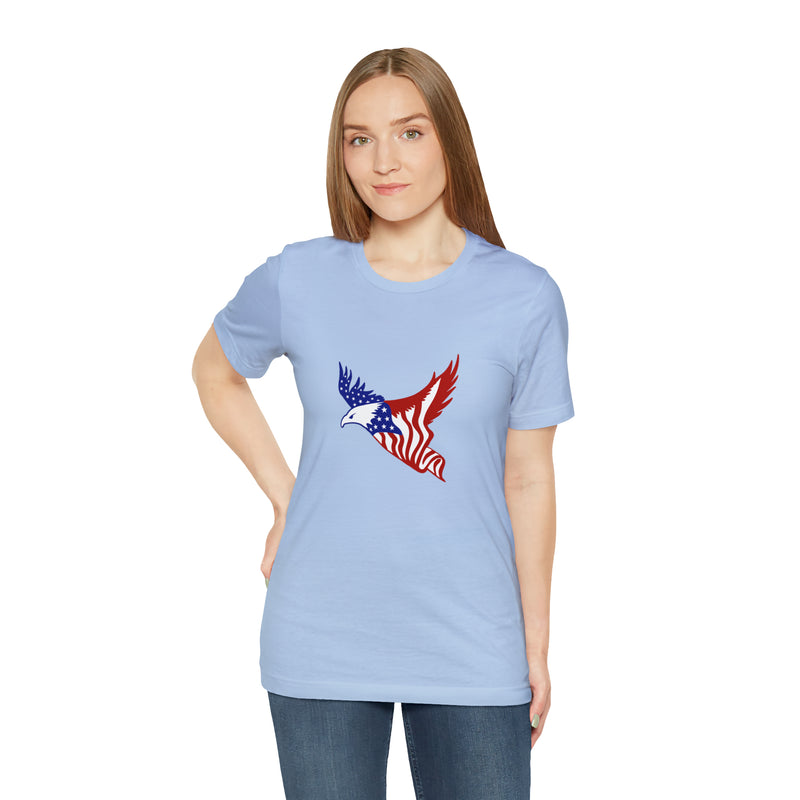 American Eagle Flag Short Sleeve Tee - Soft & Comfortable - Patriotic Clothing - Made in the USA