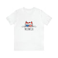 'Meowica Patriotic Cat with Sunglasses Jersey Short Sleeve Tee - Soft & Comfortable - Cute & Patriotic Clothing - Made in the USA