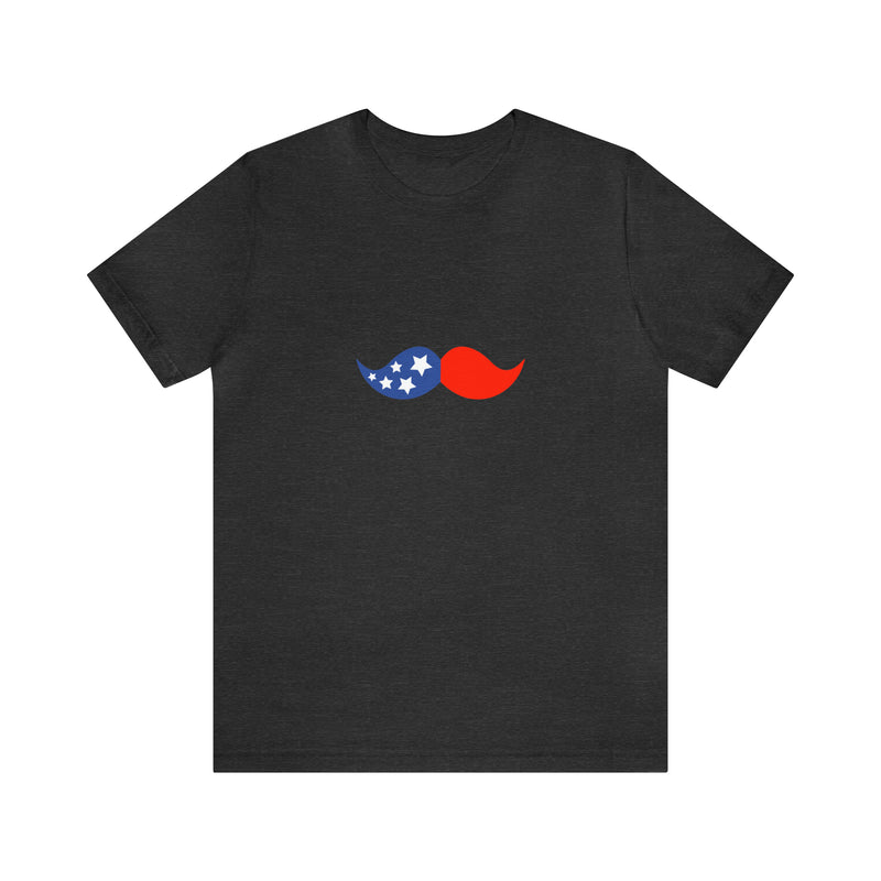 4th of July Mustache Jersey Short Sleeve Tee - Soft & Comfortable - Patriotic Clothing - Made in the USA