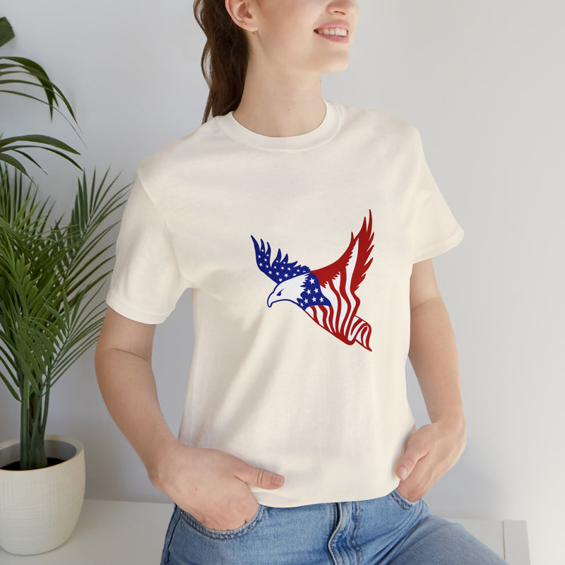 American Eagle Flag Short Sleeve Tee - Soft & Comfortable - Patriotic Clothing - Made in the USA