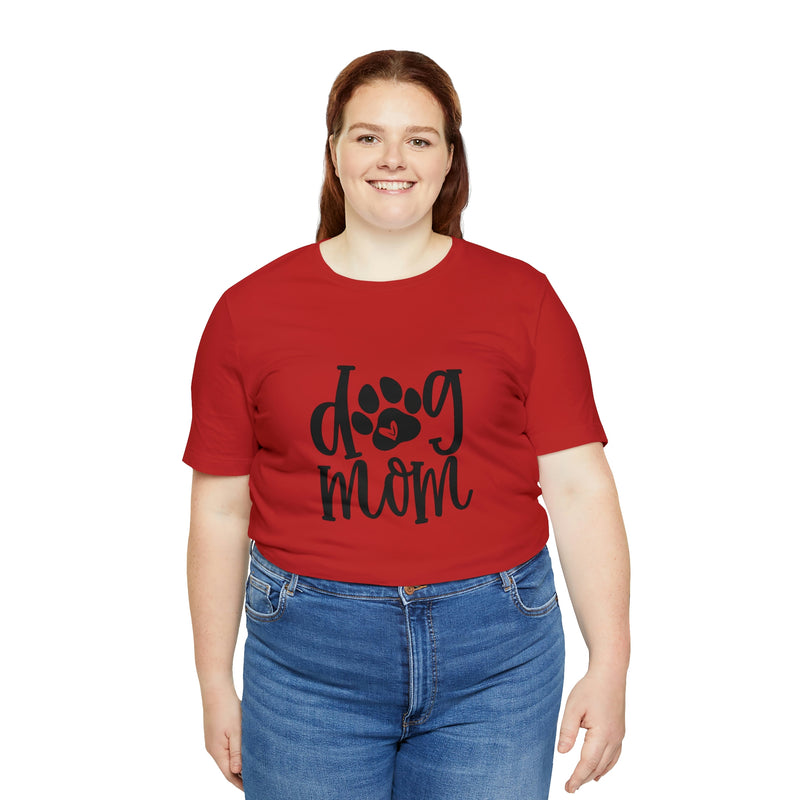 Dog Mom Heart Unisex Jersey Short-Sleeve Tee - Funny & Cute T-Shirt for Women & Men - Soft & Comfortable - Made in the USA