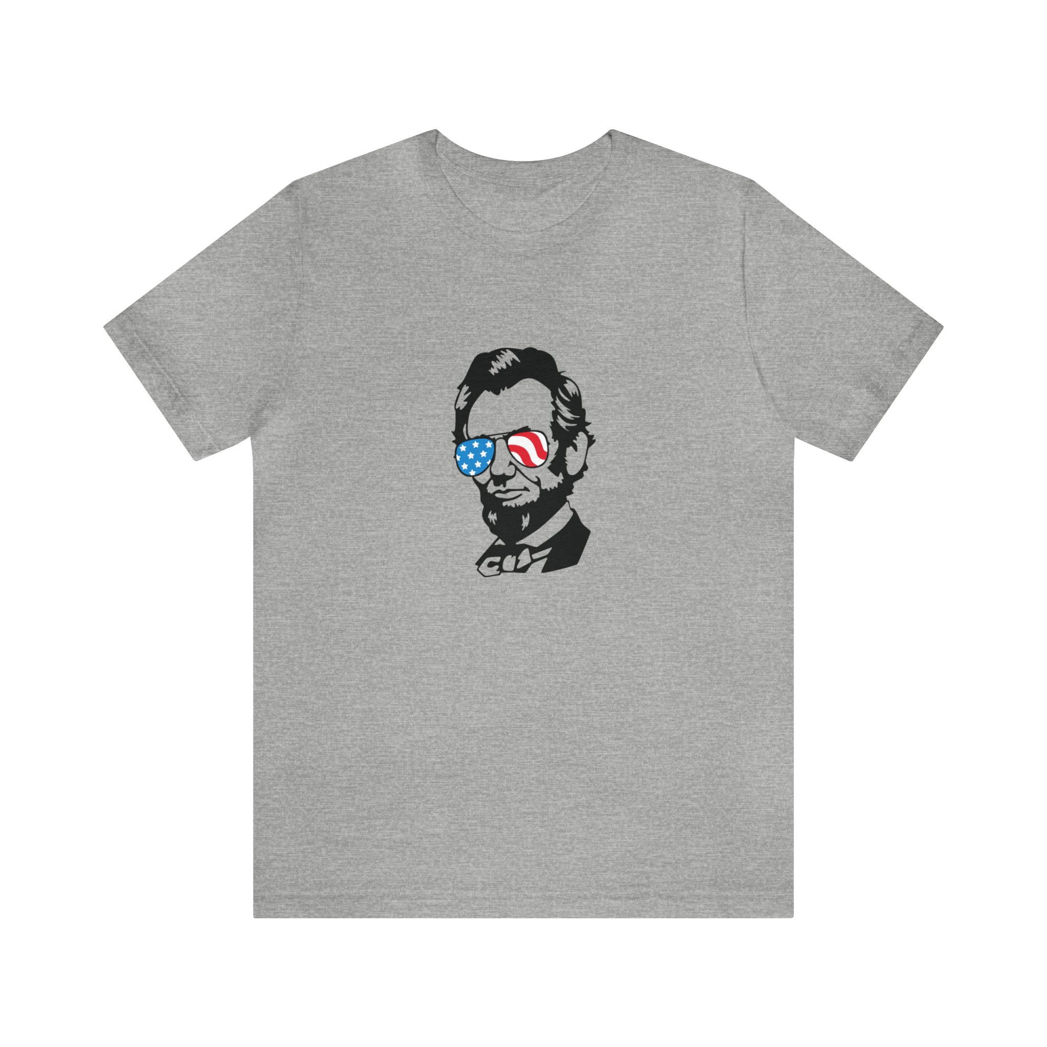 Abraham Lincoln with Sunglasses Jersey Short Sleeve Tee - Funny & Patriotic Clothing - Made in the USA
