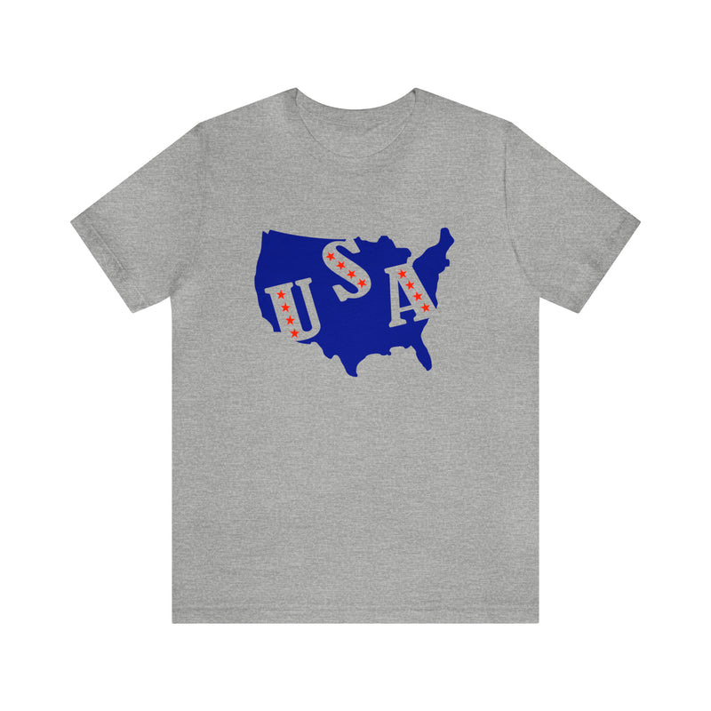 4th of July USA Jersey Short Sleeve Tee - Soft & Comfortable - Patriotic Clothing - Made in the USA