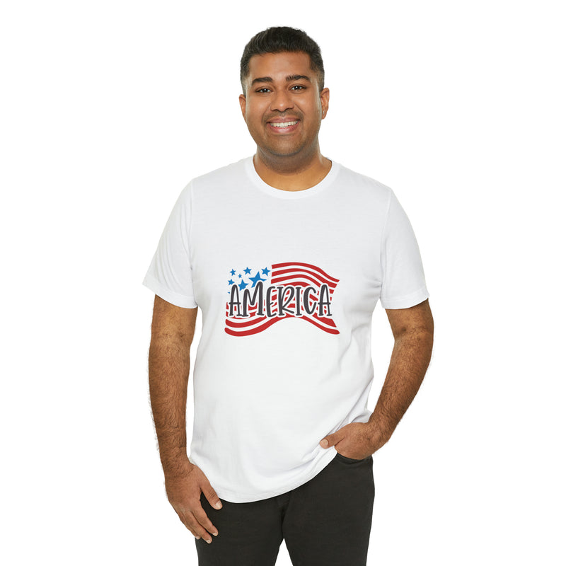 America Short Sleeve Tee - Soft & Comfortable - Patriotic Clothing - Made in the USA