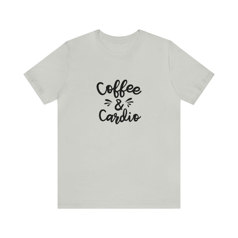 Coffee & Cardio Unisex Jersey Short-Sleeve Tee - Funny & Motivational T-Shirt for Coffee Lovers & Fitness Enthusiasts - Soft & Comfortable - Made in the USA