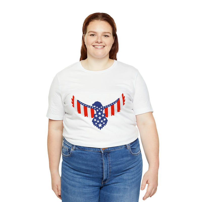 American Flag Eagle Short Sleeve Tee - Soft & Comfortable - Patriotic Clothing - Made in the USA