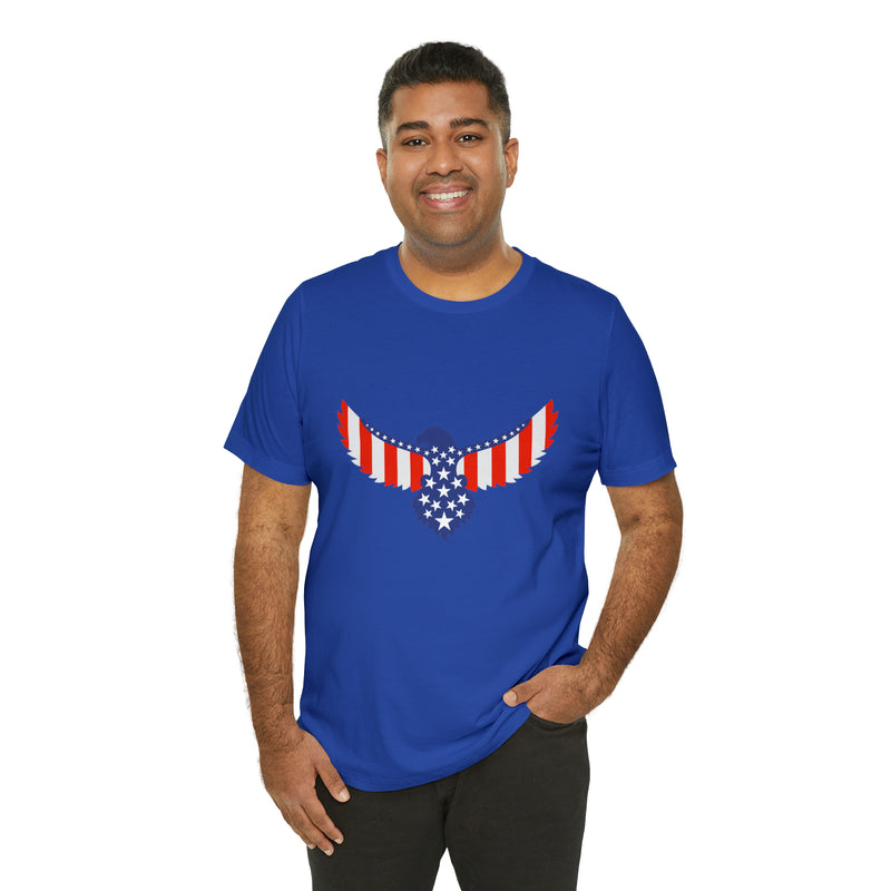 American Flag Eagle Short Sleeve Tee - Soft & Comfortable - Patriotic Clothing - Made in the USA