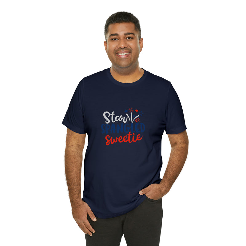 Star-Spangled Sweetie Jersey Short Sleeve Tee - Patriotic Clothing - Made in the USA