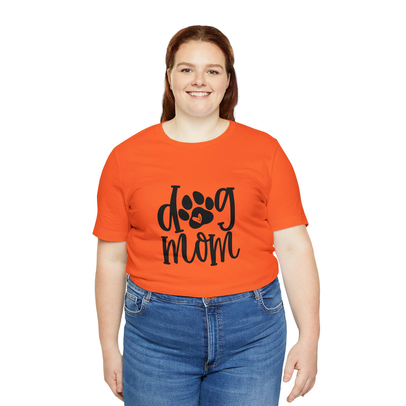 Dog Mom Heart Unisex Jersey Short-Sleeve Tee - Funny & Cute T-Shirt for Women & Men - Soft & Comfortable - Made in the USA