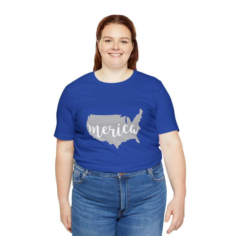 Merica Jersey Short Sleeve Tee - Soft, Comfortable, Patriotic - Made in the USA