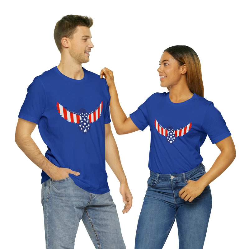 American Flag Eagle Short Sleeve Tee - Soft & Comfortable - Patriotic Clothing - Made in the USA