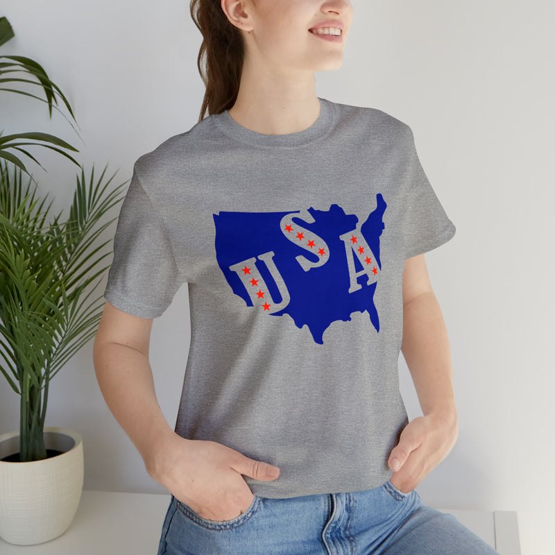 4th of July USA Jersey Short Sleeve Tee - Soft & Comfortable - Patriotic Clothing - Made in the USA