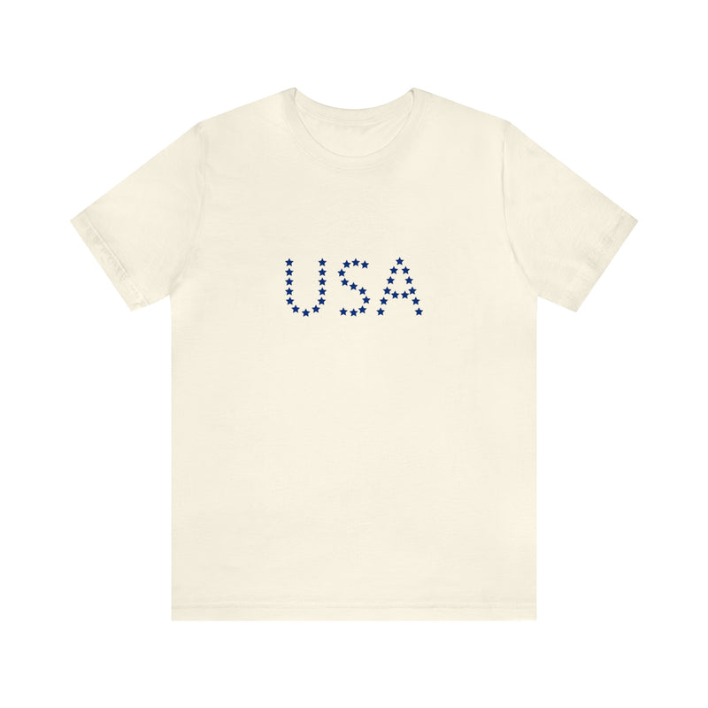 Blue USA Stars Short Sleeve Tee - Patriotic Clothing - Made in the USA