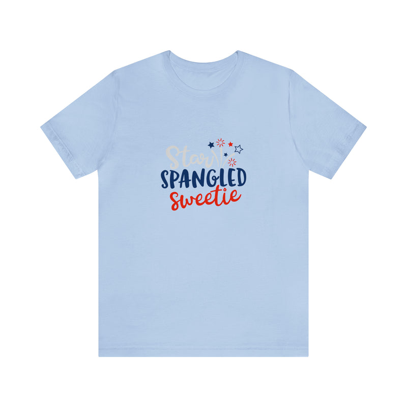 Star-Spangled Sweetie Jersey Short Sleeve Tee - Patriotic Clothing - Made in the USA