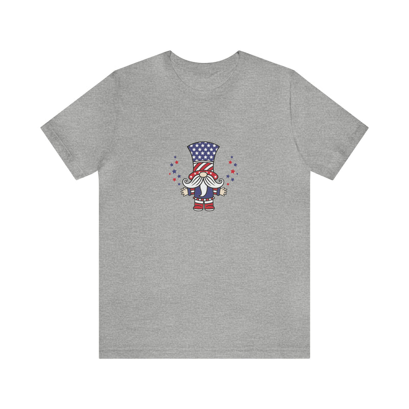 4th of July Patriotic Gnome Jersey Short Sleeve Tee - Soft & Comfortable - Made in the USA